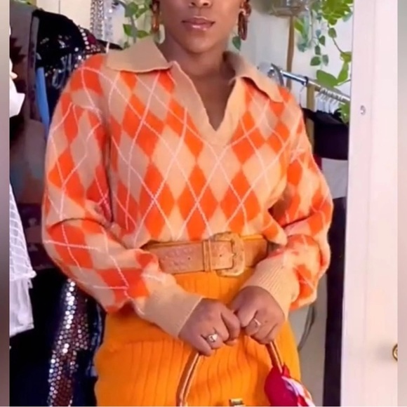 Zara Knit Argyle Sweater - Picture 7 of 16